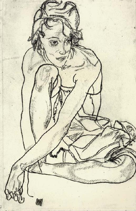 Egon Schiele Squatting Woman Germany oil painting art